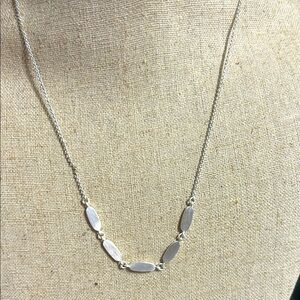 Kendra Scott Fern Strand Collar‎ Necklace Bright Silver Tone 16 inch